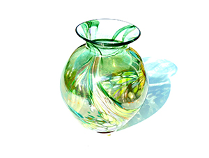 Art glass green vase